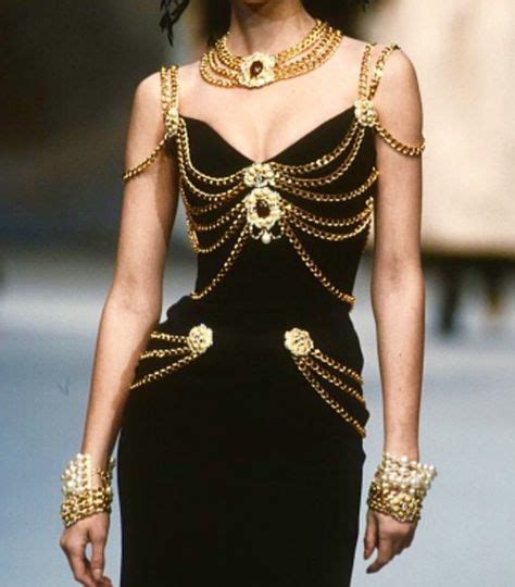 versace 90s gold chain dress|vintage Versace dresses.